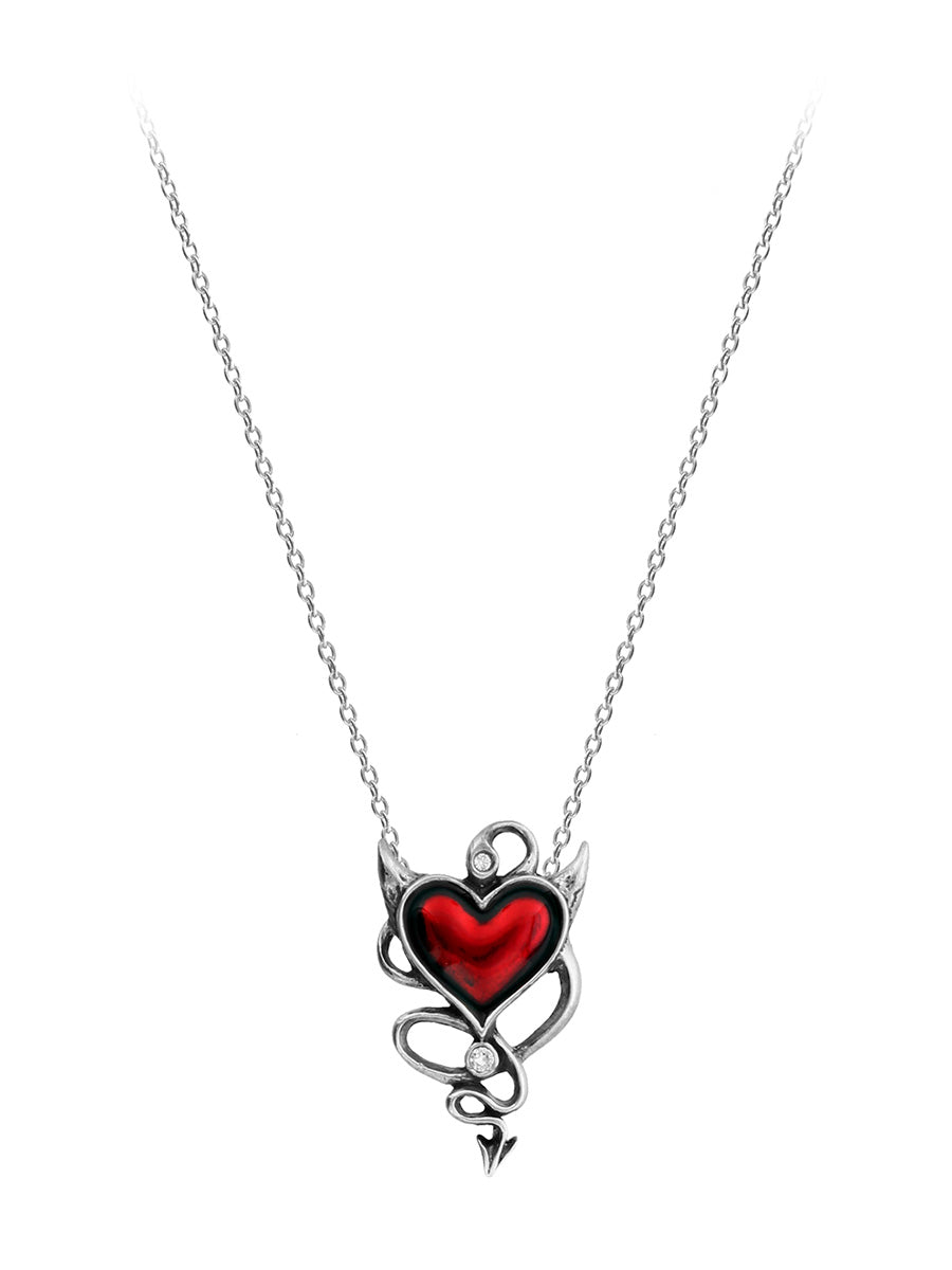 Heart necklace with on sale devil horns and tail