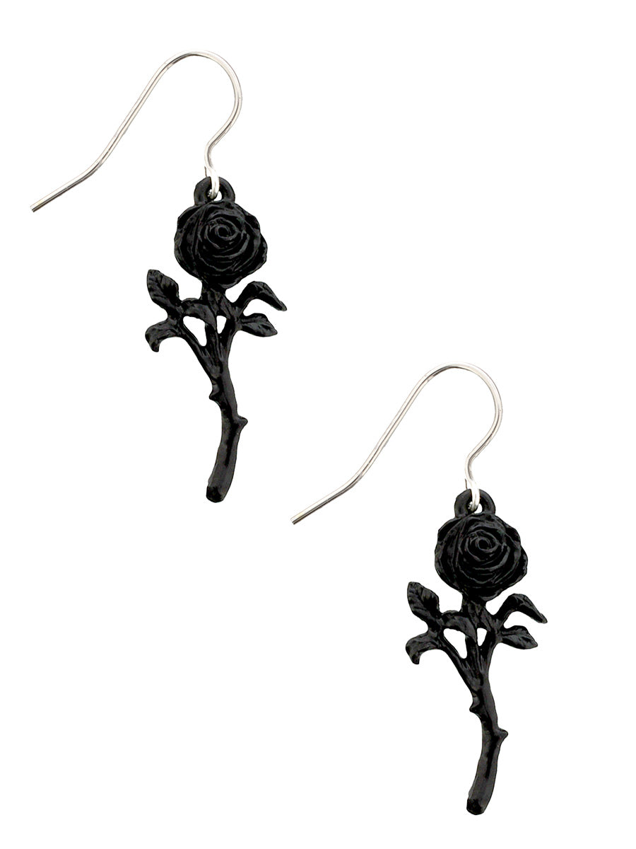 Black hotsell Rose Earrings Dangle Earrings