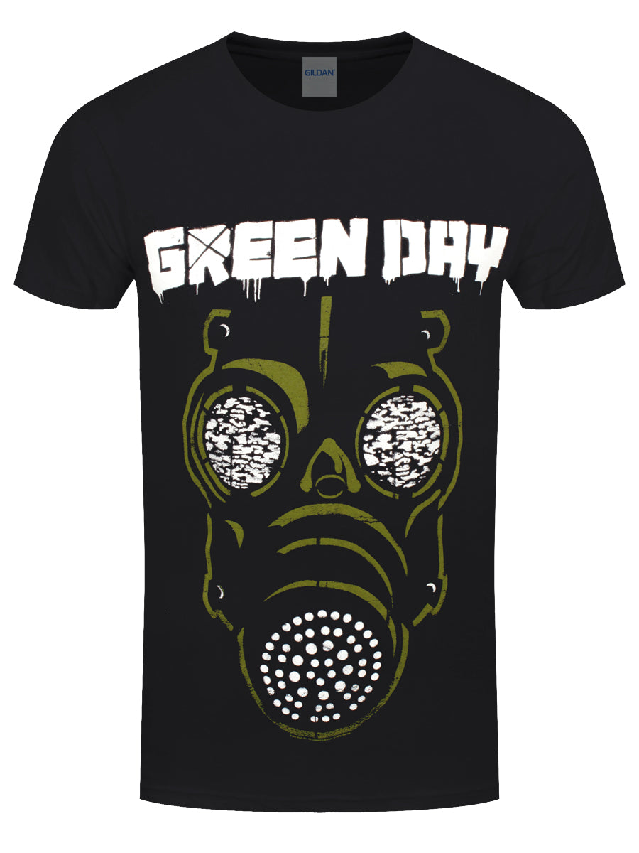 Green Day Gas Mask Men's Black TShirt