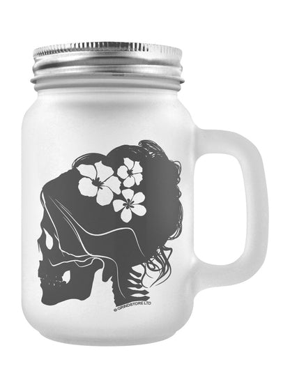 Mrs Bones Frosted Mason Jar Drinking Glass