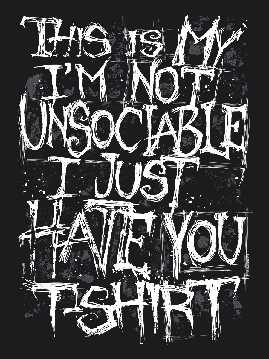 I'm Not Unsociable Ladies Premium Black T-Shirt