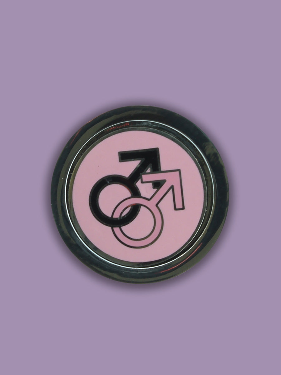 Pink Male Male Same Sex Enamel Pin Badge – Grindstore