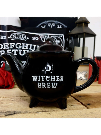 Witches Brew Black Ceramic Teapot