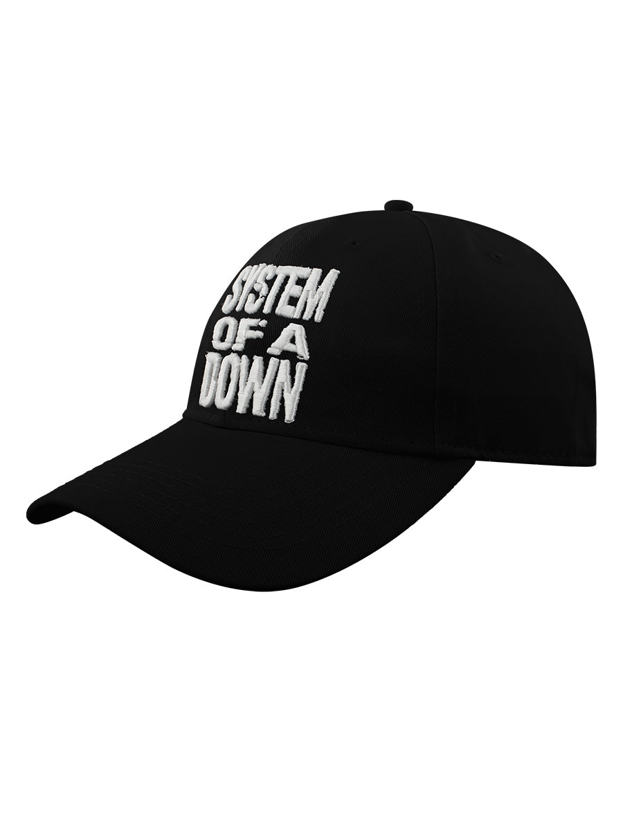 System Of A Down Stacked Logo Black Baseball Cap – Grindstore