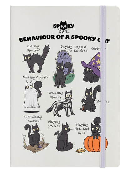 Behaviour Of A Spooky Cat Cream A5 Hard Cover Notebook