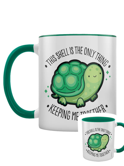 This Shell Is The Only Thing Keeping Me Together Green Inner 2-Tone Mug