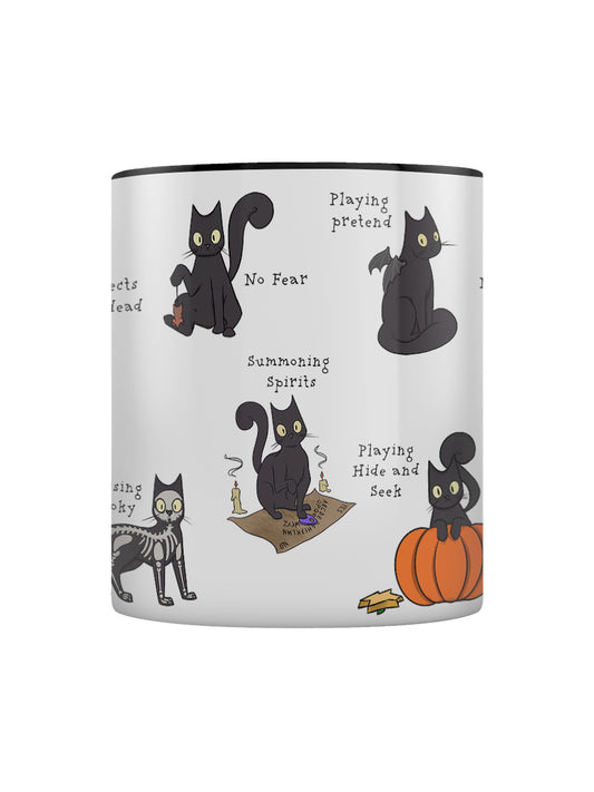 Behaviour Of A Spooky Cat Black Inner 2-Tone Mug