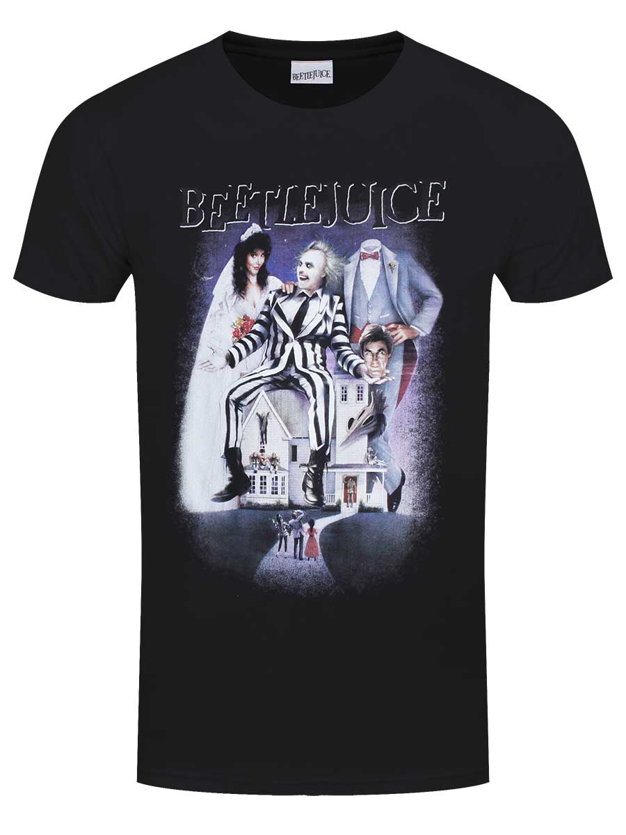 Beetlejuice Poster Logo Men's Black T-Shirt