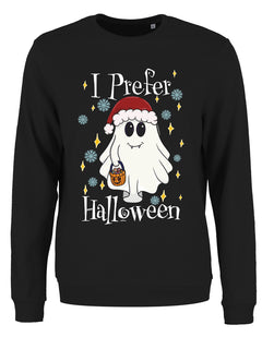 Galaxy Ghouls I Prefer Halloween Ghost Ladies Black Christmas Jumper