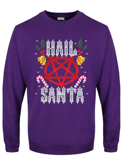 Hail Santa Purple Christmas Jumper