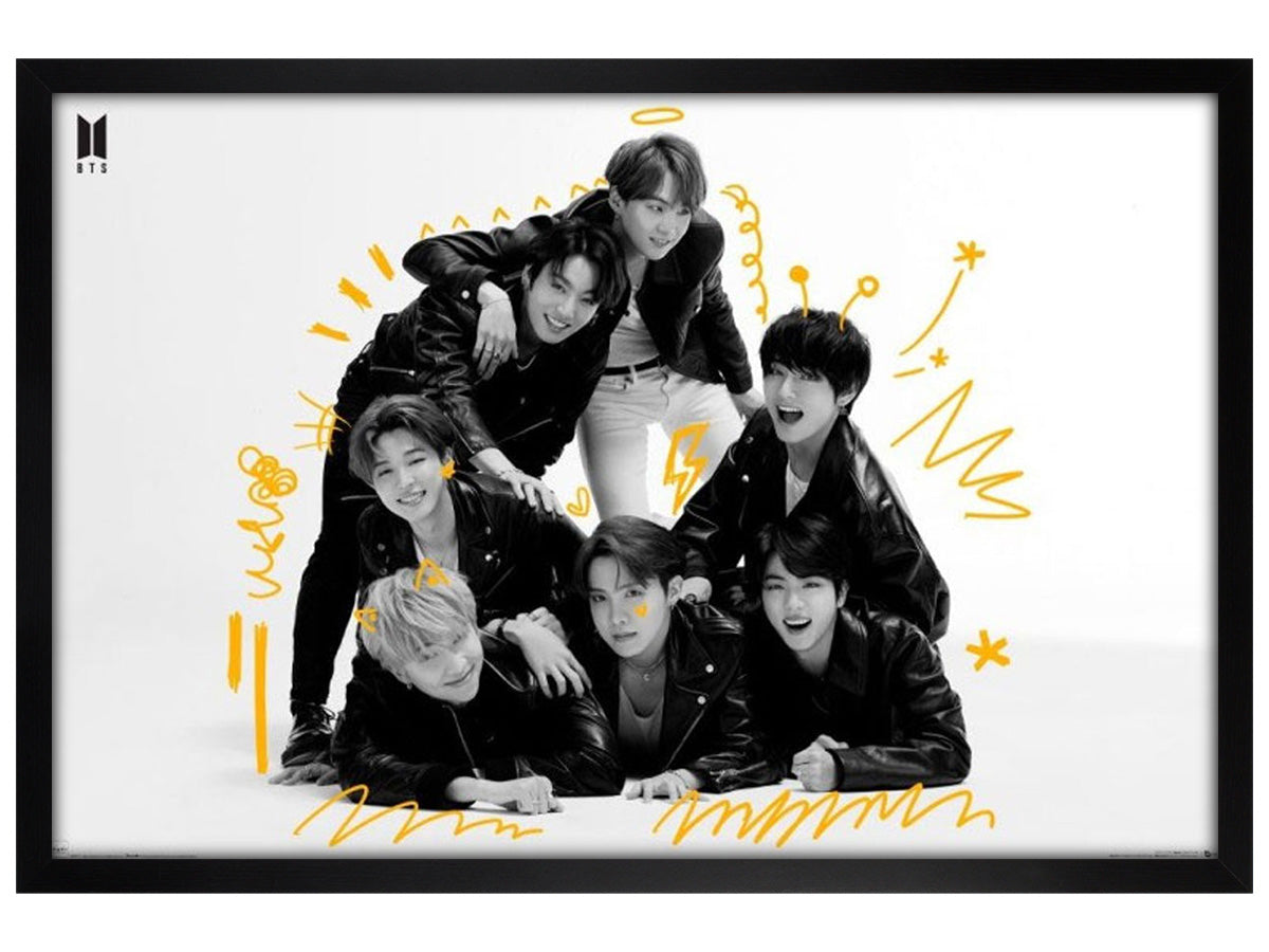 BTS Black and White Scribble 61 x 91.5cm Maxi Poster