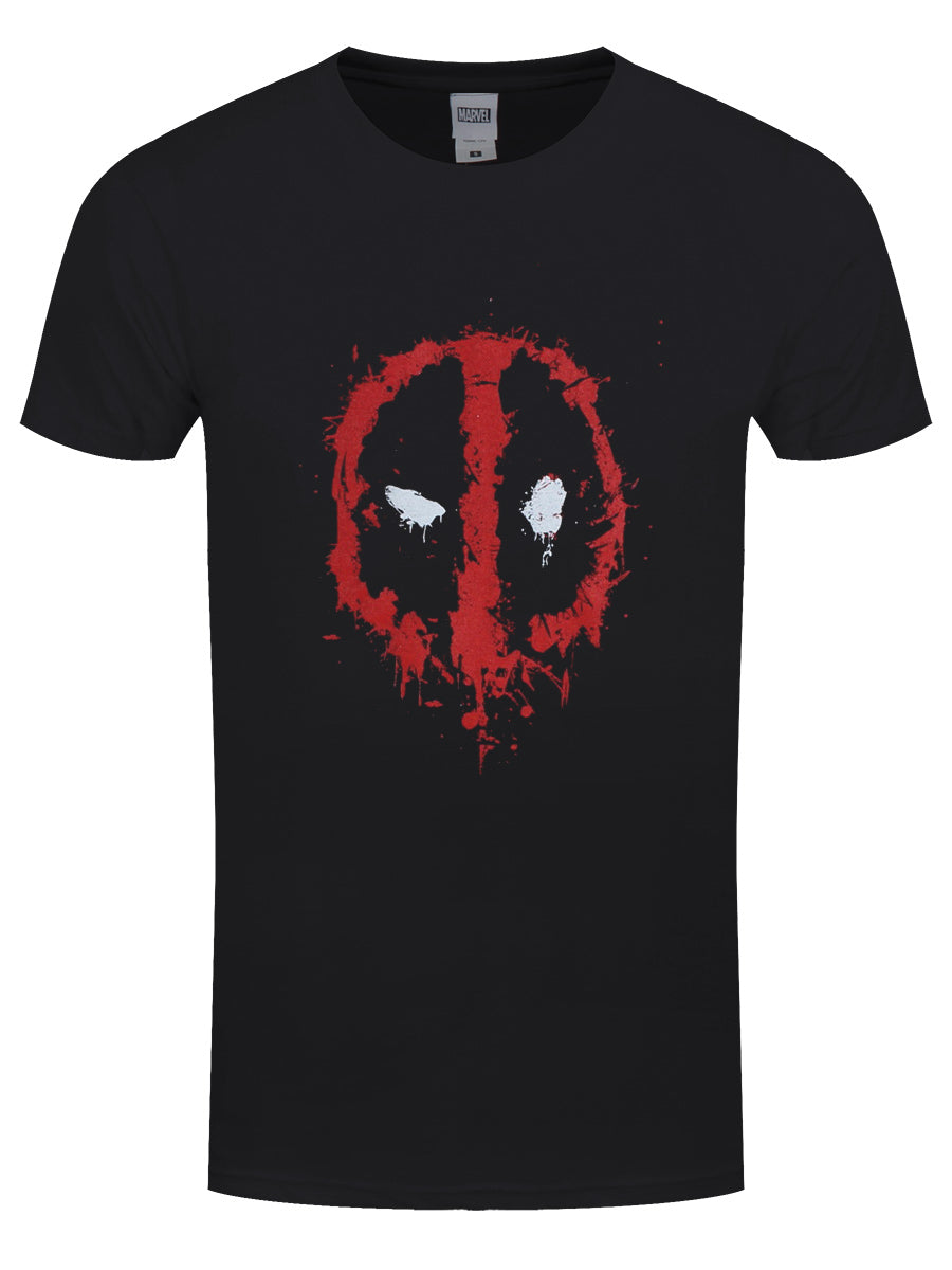 Marvel Deadpool Splat Men's Black T-Shirt