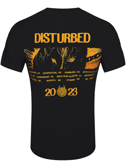 Disturbed Split Face 2023 European Tour Men's Black T-Shirt