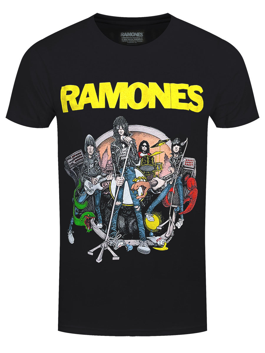 Ramones Cartoon Band Men's Black T-Shirt