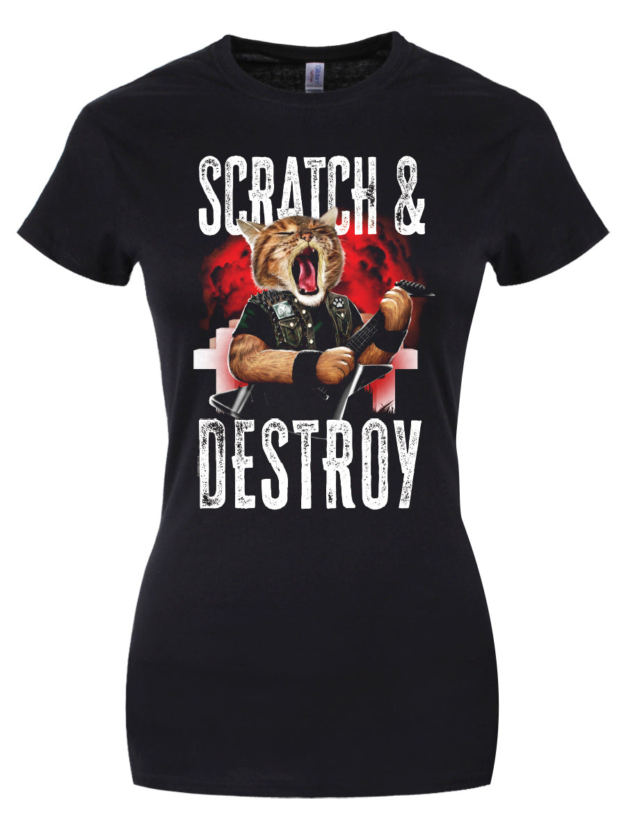 Playlist Pets Scratch & Destroy Ladies Black T-Shirt