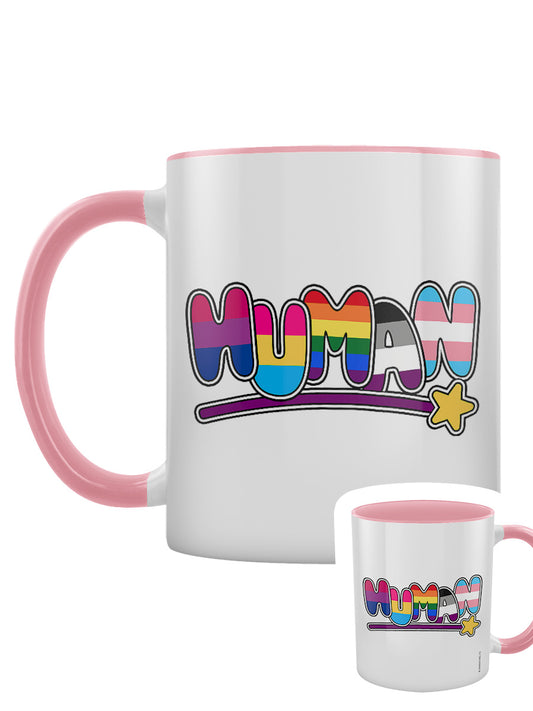 Human and Proud Pink Inner 2-Tone Mug