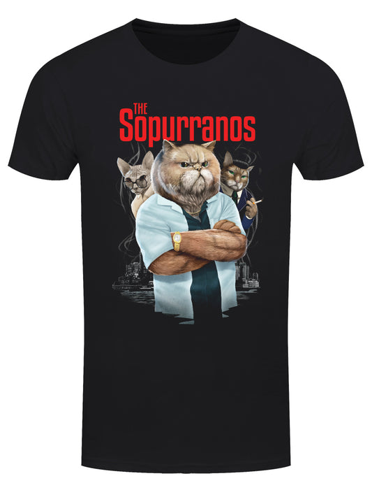 Horror Cats The Sopurranos Men's Black T-Shirt