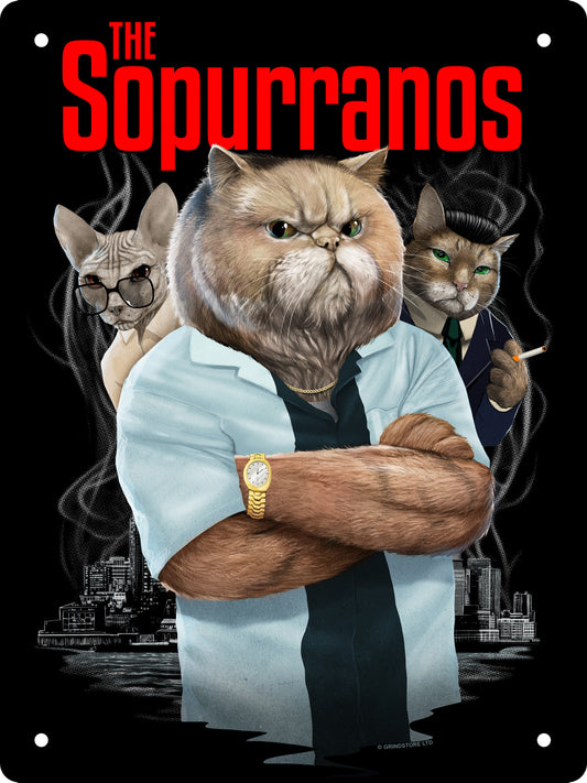 Horror Cats The Sopurranos Mini Tin Sign