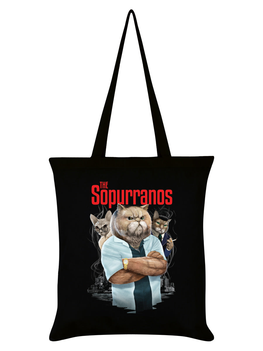 Horror Cats The Sopurranos Black Tote Bag