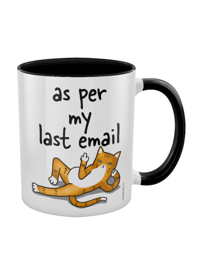 Sarcastic Cat - As Per My Last Email Black Inner 2-Tone Mug