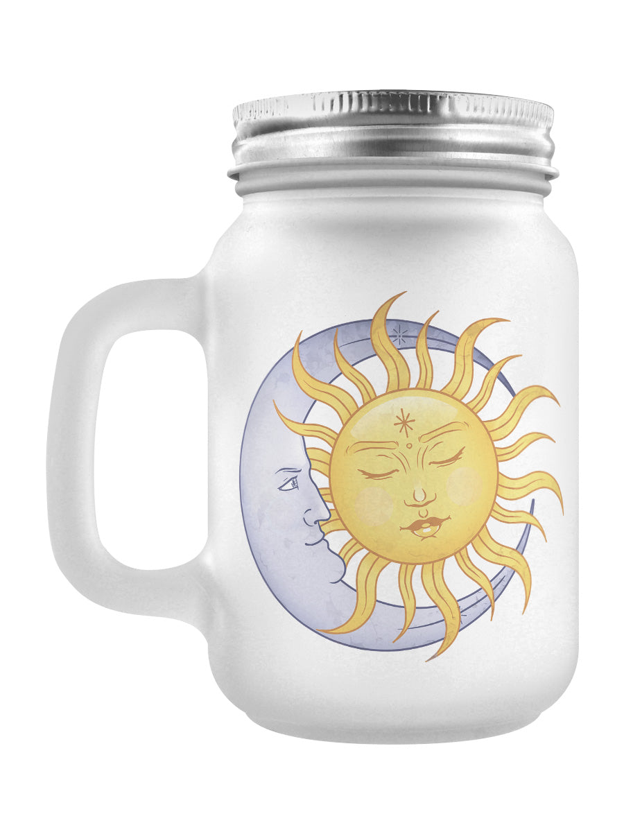 Sun & Moon Frosted Mason Jar