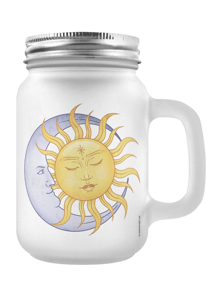 Sun & Moon Frosted Mason Jar