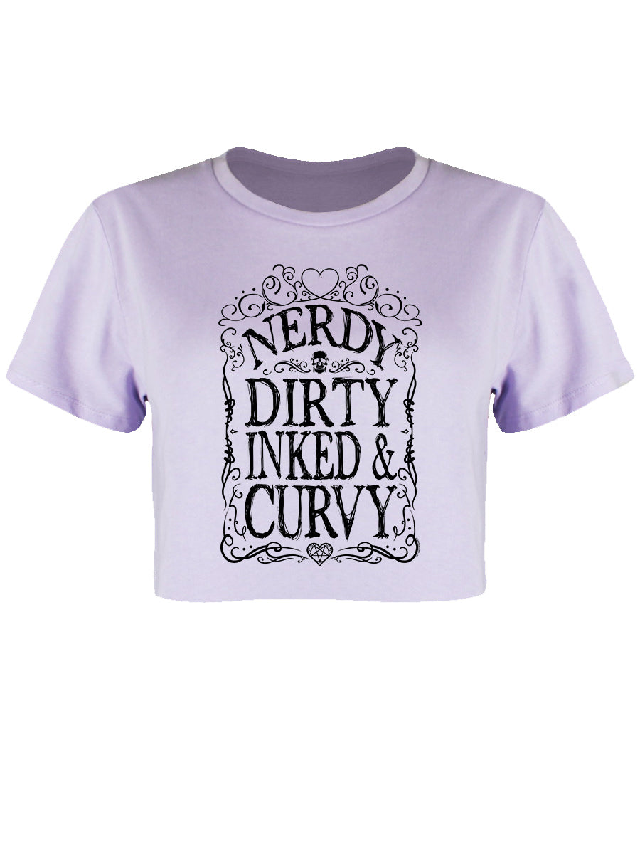 Nerdy, Dirty, Inked & Curvey Lilac Boxy Crop Top