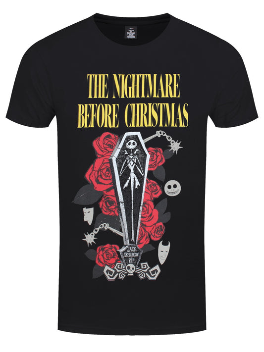 Nightmare Before Christmas Jack Coffin Men's Black T-Shirt