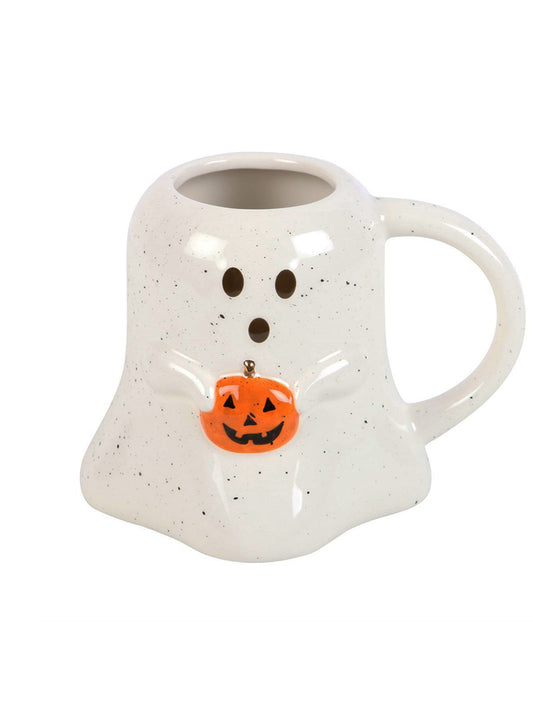 Ghost Shaped Mug with Pumpkin