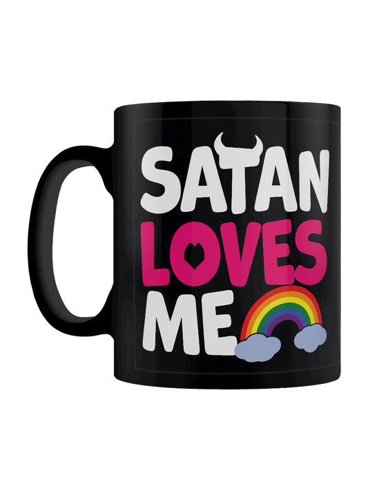 Satan Loves Me Black Mug