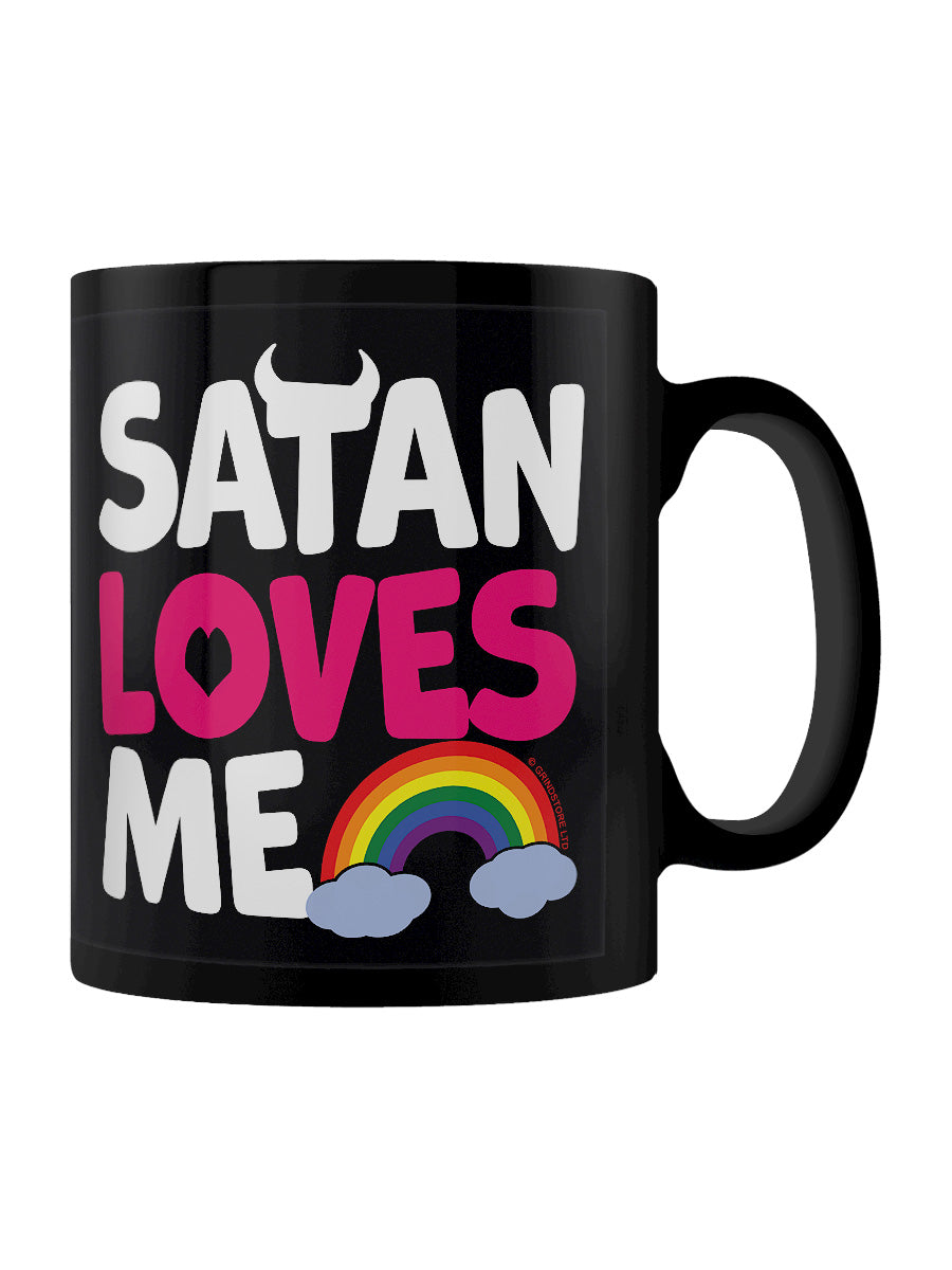 Satan Loves Me Black Mug