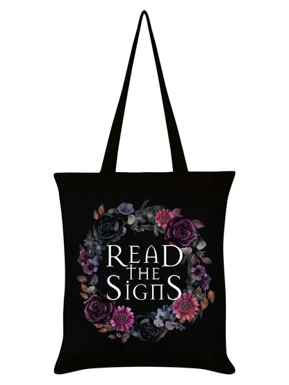 Read The Signs Black Tote Bag