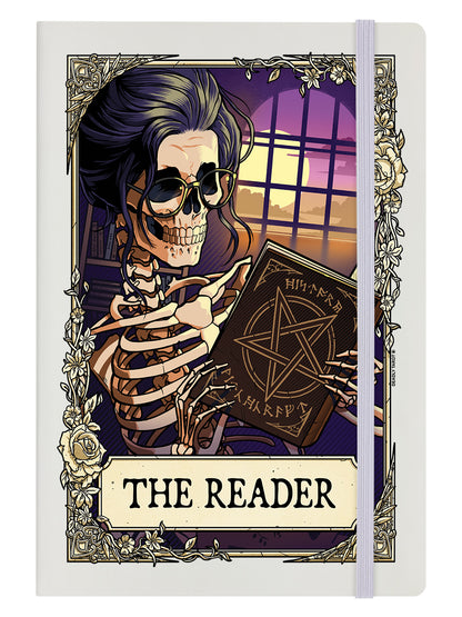 Deadly Tarot RIP - The Reader Cream A5 Hard Cover Notebook