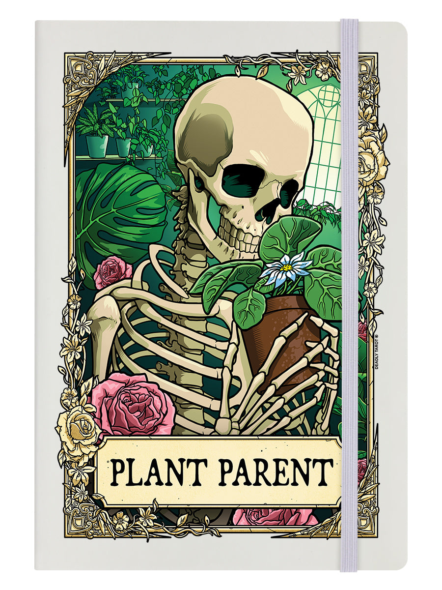 Deadly Tarot RIP - The Plant Parent Cream A5 Hard Cover Notebook