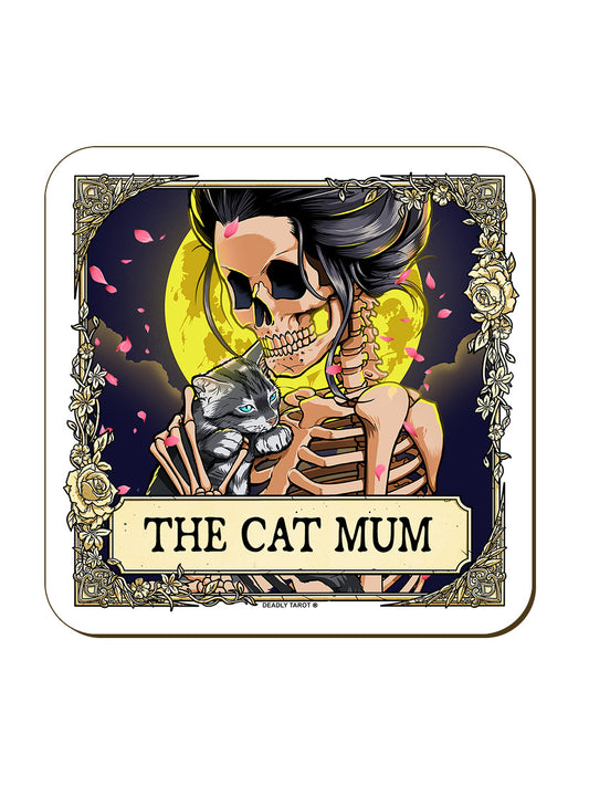 Deadly Tarot RIP - The Cat Mum Coaster