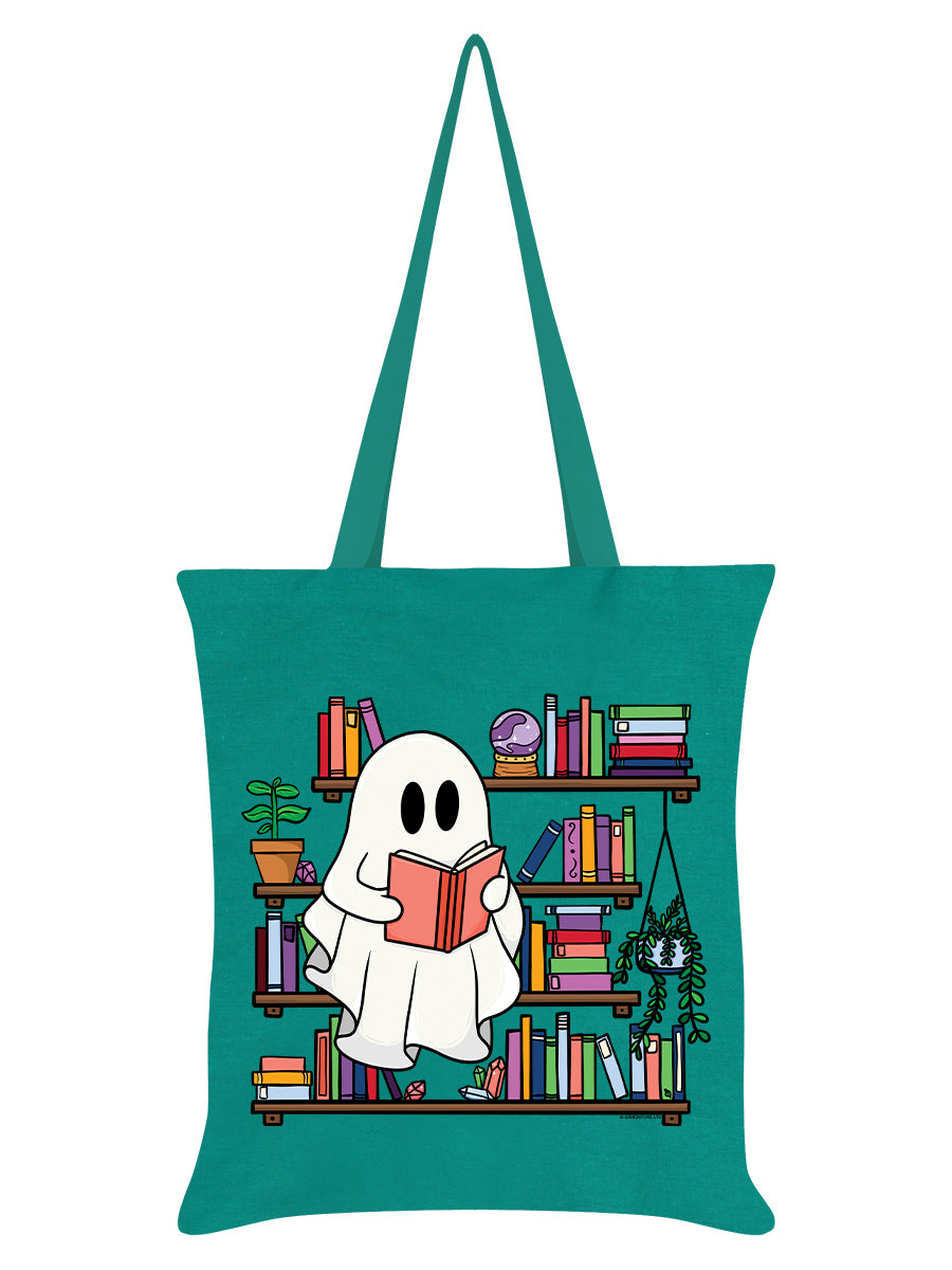 Galaxy Ghouls Bookworm Emerald Green Tote Bag