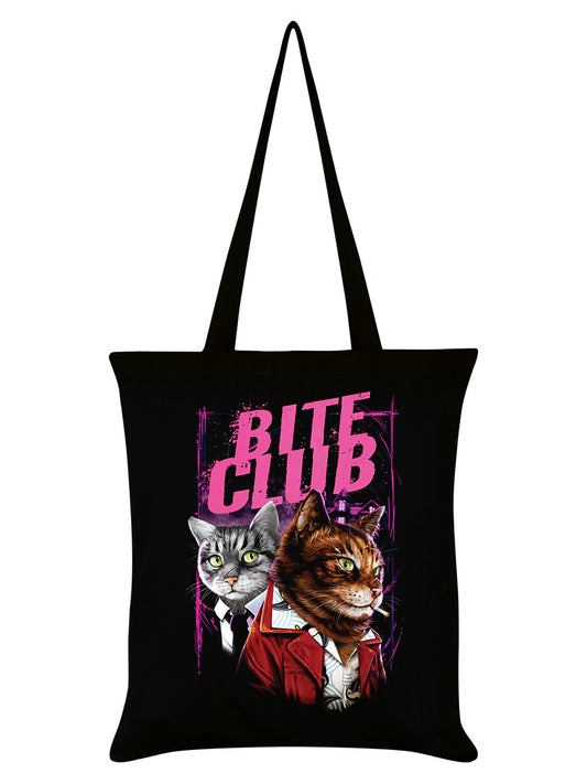 Horror Cats Bite Club Black Tote Bag