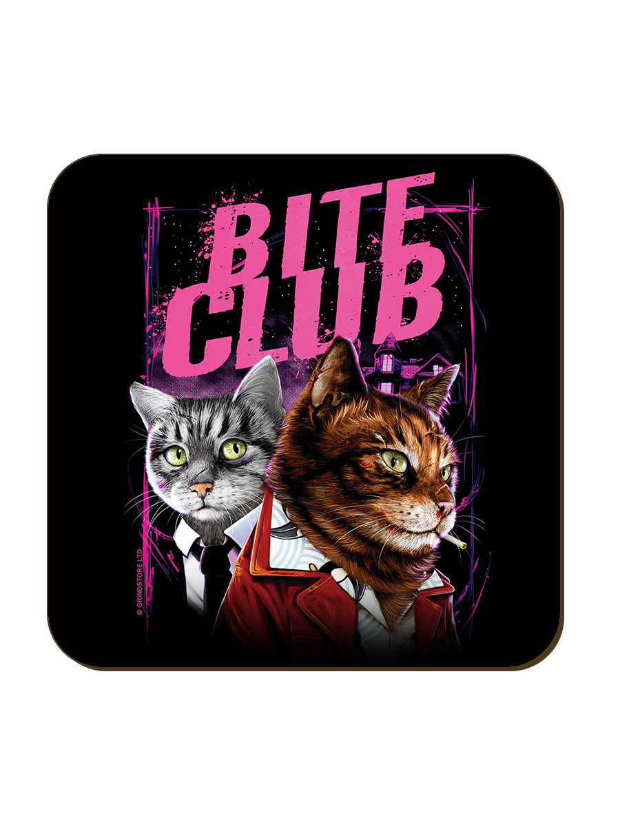 Horror Cats Bite Club Coaster