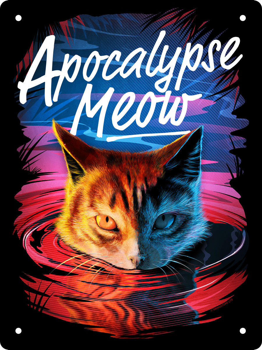 Horror Cats Apocalypse Meow Mini Tin Sign