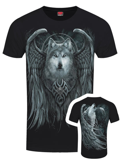 Spiral Wolf Spirit Men's Black T-Shirt