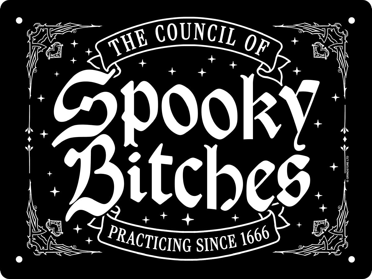 The Council Of Spooky Bitches Mini Tin Sign