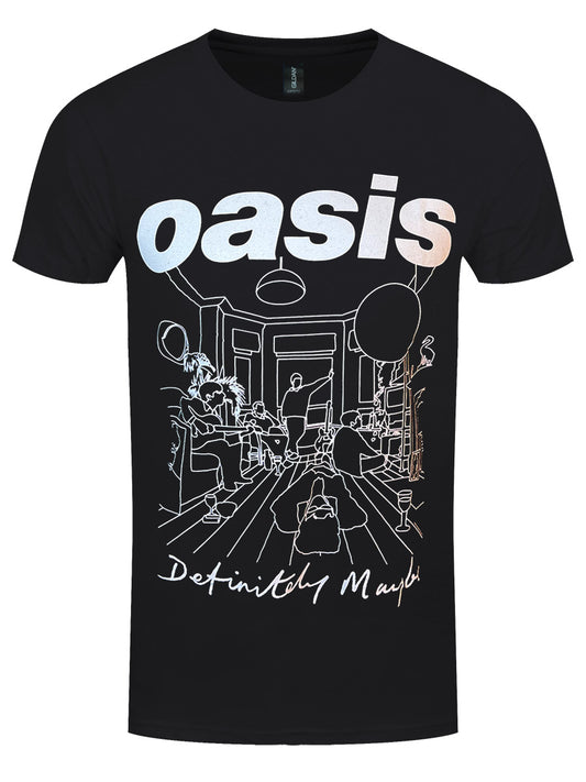 Oasis Definitely Maybe Line Drawing Men's Black T-Shirt