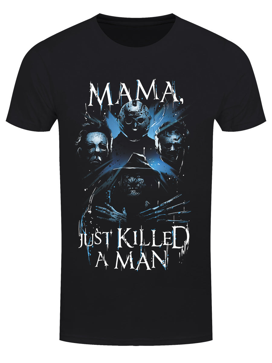 Mama, Just Killed A Man Men's Black Horror T-Shirt