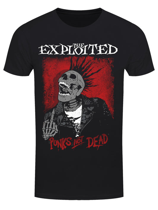 The Exploited Splatter / Punks Not Dead Men's Black T-Shirt