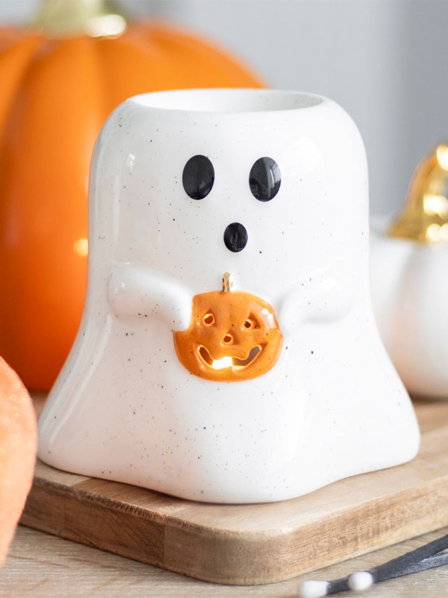 Ghost Shaped Oil Burner With Pumpkin