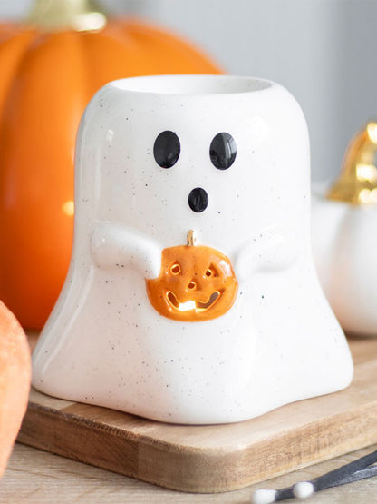 Ghost Shaped Oil Burner With Pumpkin