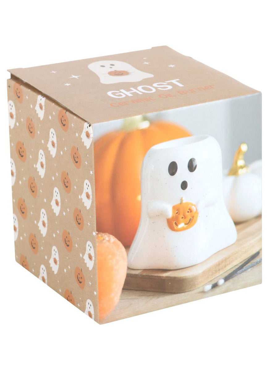 Ghost Shaped Oil Burner With Pumpkin