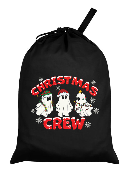 Ghosts Christmas Crew Black Santa Sack