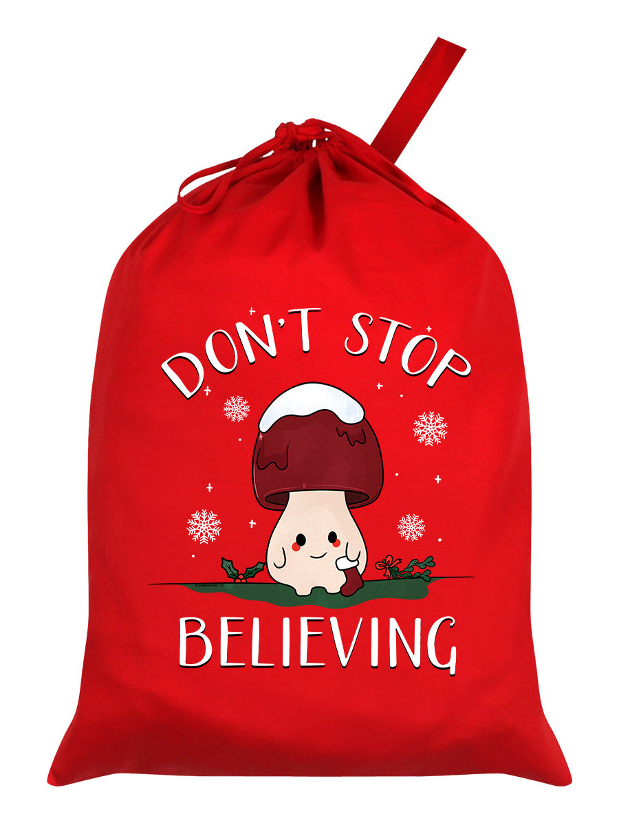 Don't Stop Believing Mushroom Red Santa Sack