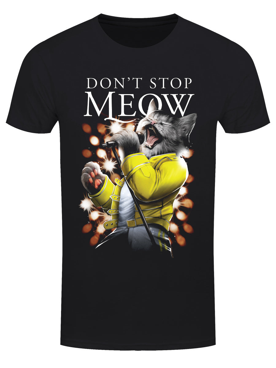 Playlist Pets Don't Stop Meow Men's Black T-Shirt